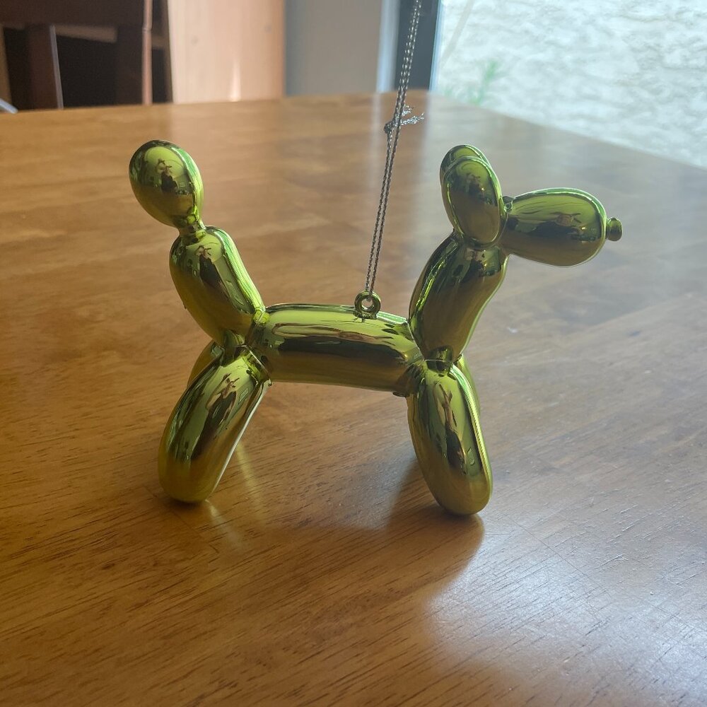 Lustrous yellow balloon dog ornament
